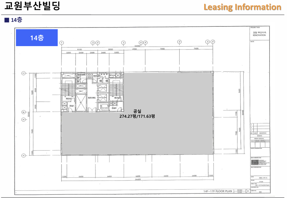 부산 동구 초량동 부산역역세권 오피스빌딩 전용 171평 대형 사무실임대 한 개층 전체사용 월세 매물번호 16648 사진 2